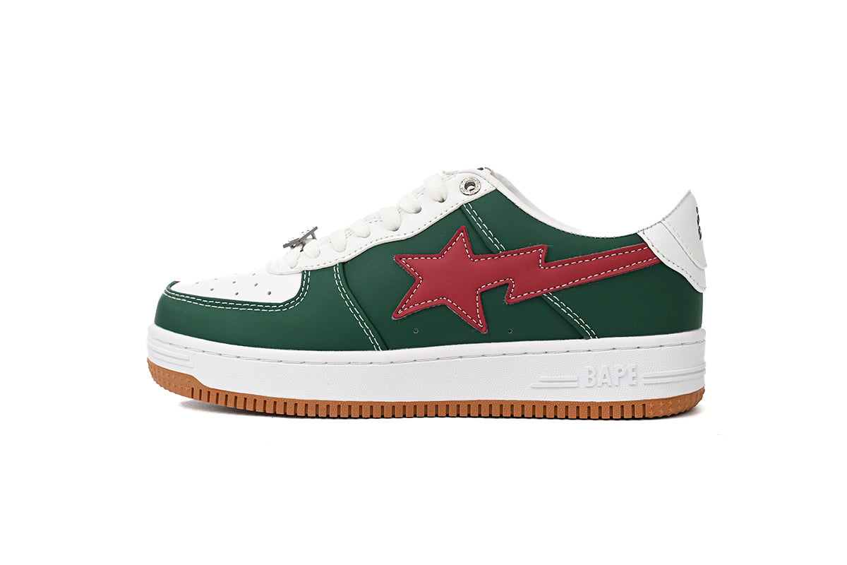 A BATHING APE BAPE STA Red & Forest Green Sneakers | Women's & Men's Skate-Inspired Shoes