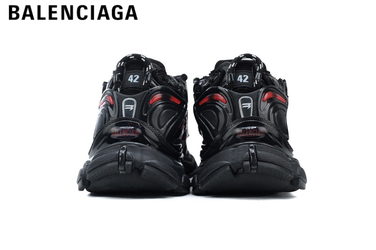 Balenciaga Runner Graffiti men's shoes  women sneakers — Black / Red