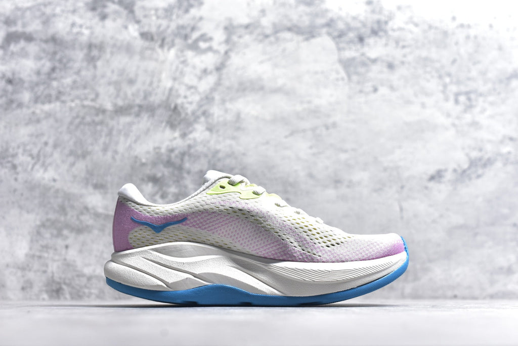 HOKA Rincon 4 Women's Men's Shoes | White, Lavender & Blue Mesh Running Sneakers