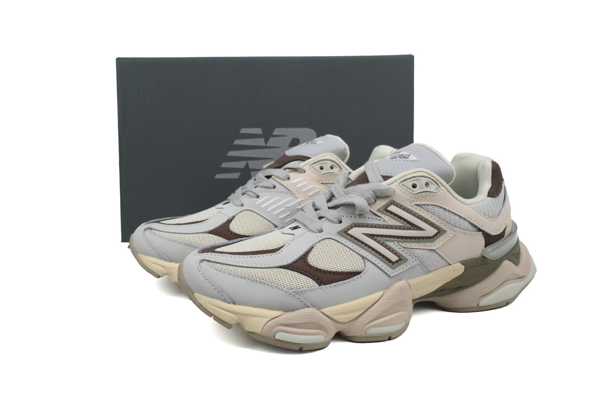 New Balance 9060 Women's & Men's Beige Grey Brown Chunky Retro Sneakers