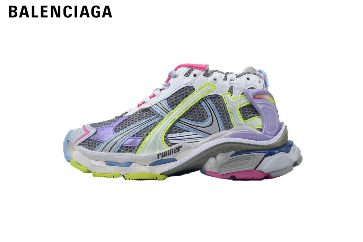 Balenciaga Runner men's shoes  women sneakers — Purple / Green / Pink