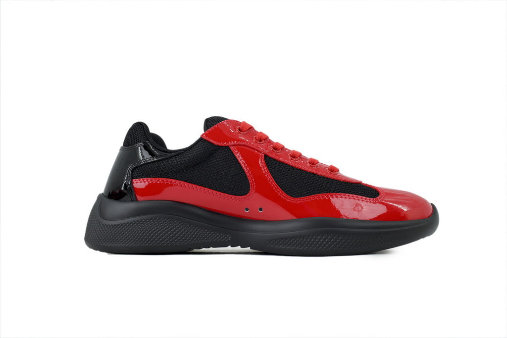 Prada America's Cup Sneakers  slip ons womens  prada designer mens shoes  Red and black