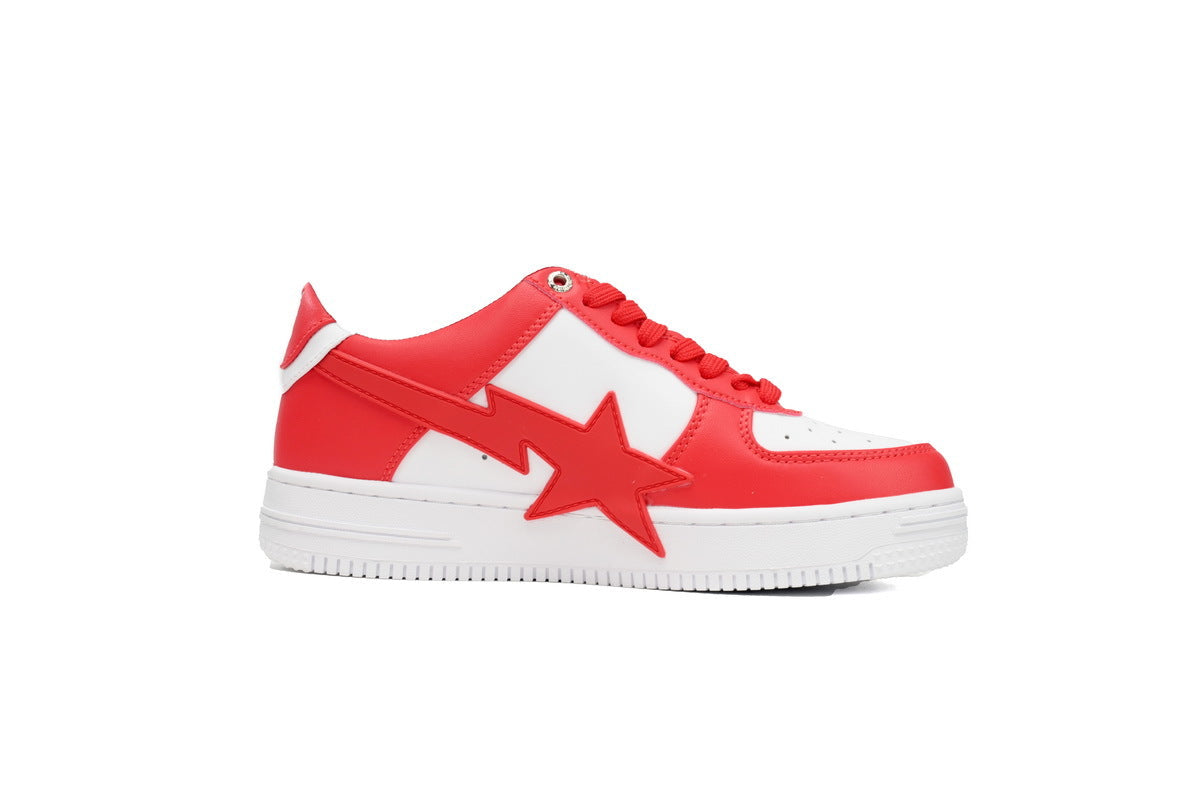 A BATHING APE BAPE STA Red & White Oversized-Star Sneakers | Women's & Men's Skate-Inspired Shoes