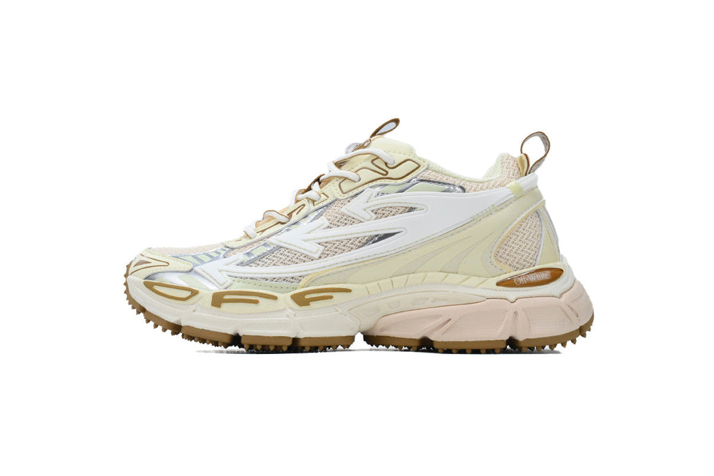 Off-White Be Right Back Women's Men's Shoes | Cream & Beige Mesh Retro Sneakers