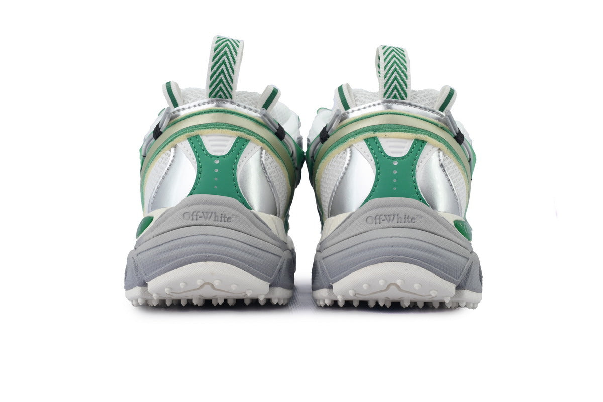 Off-White Be Right Back Women's Men's Shoes | White & Green Mesh Retro Sneakers