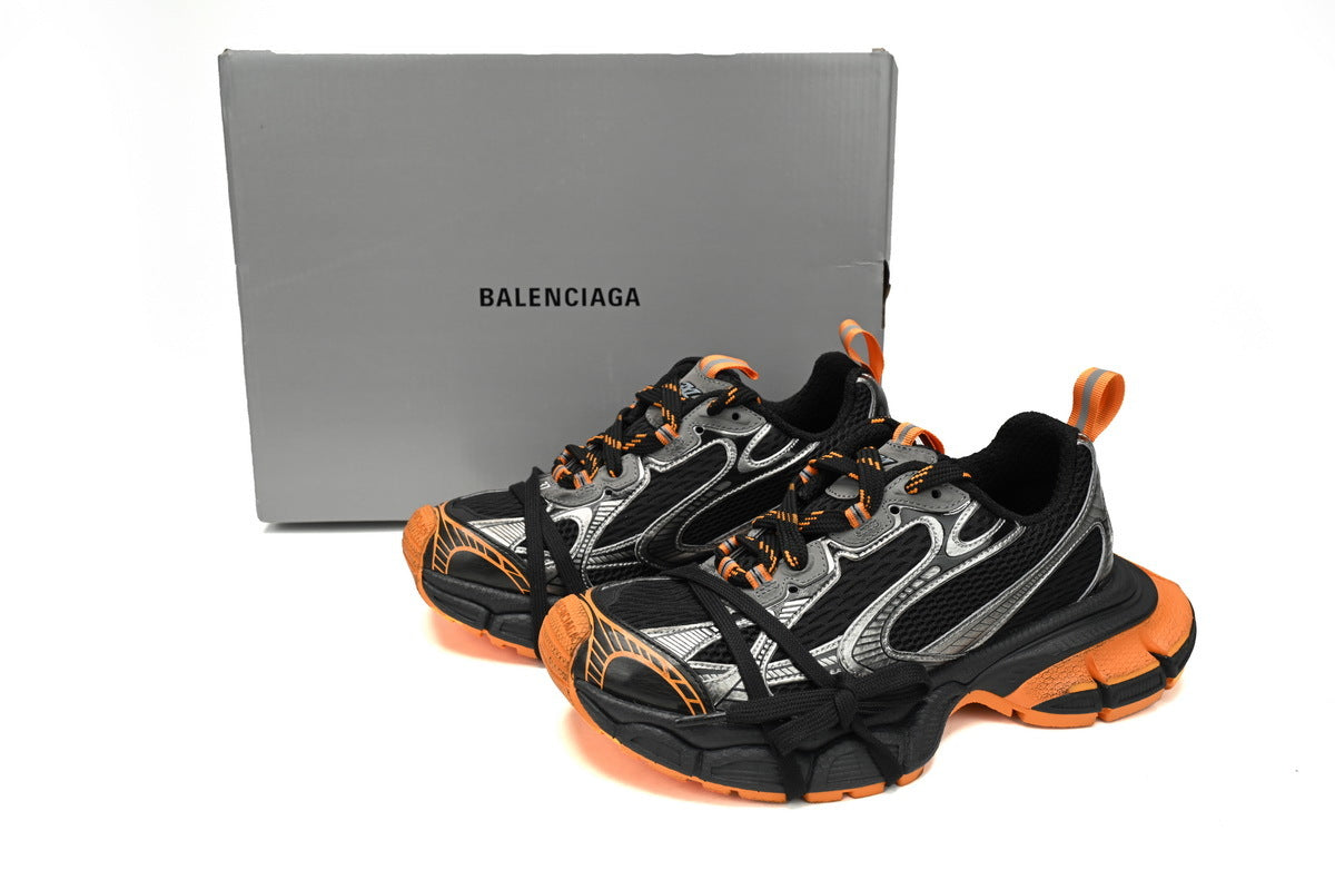 Balenciaga 3XL  men's shoes Track Sneaker – Low-Top Chunky Sole  balenciaga runners Black Orange