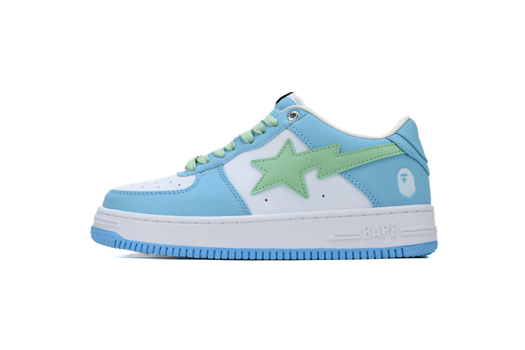 A BATHING APE BAPE STA Sky Blue, White & Mint Sneakers | Women's & Men's Skate-Inspired Shoes