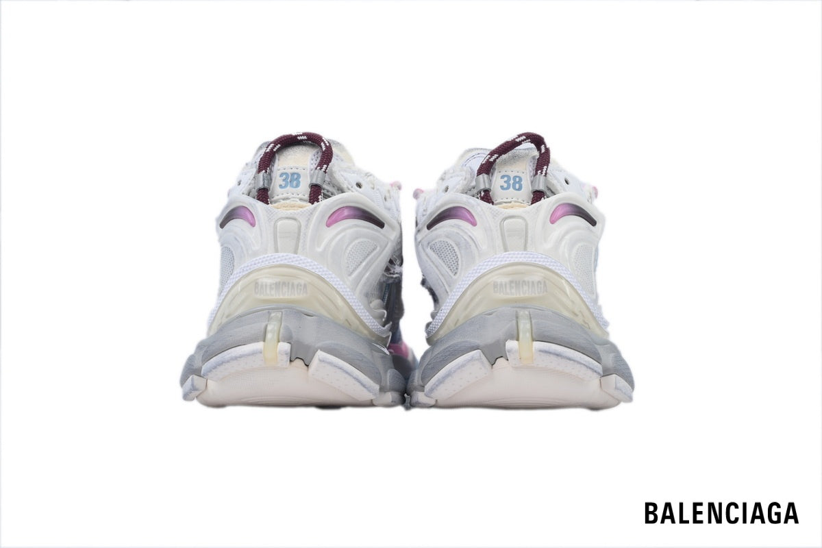 Balenciaga Runner men's shoes  women sneakers – White, Light Blue & Pink