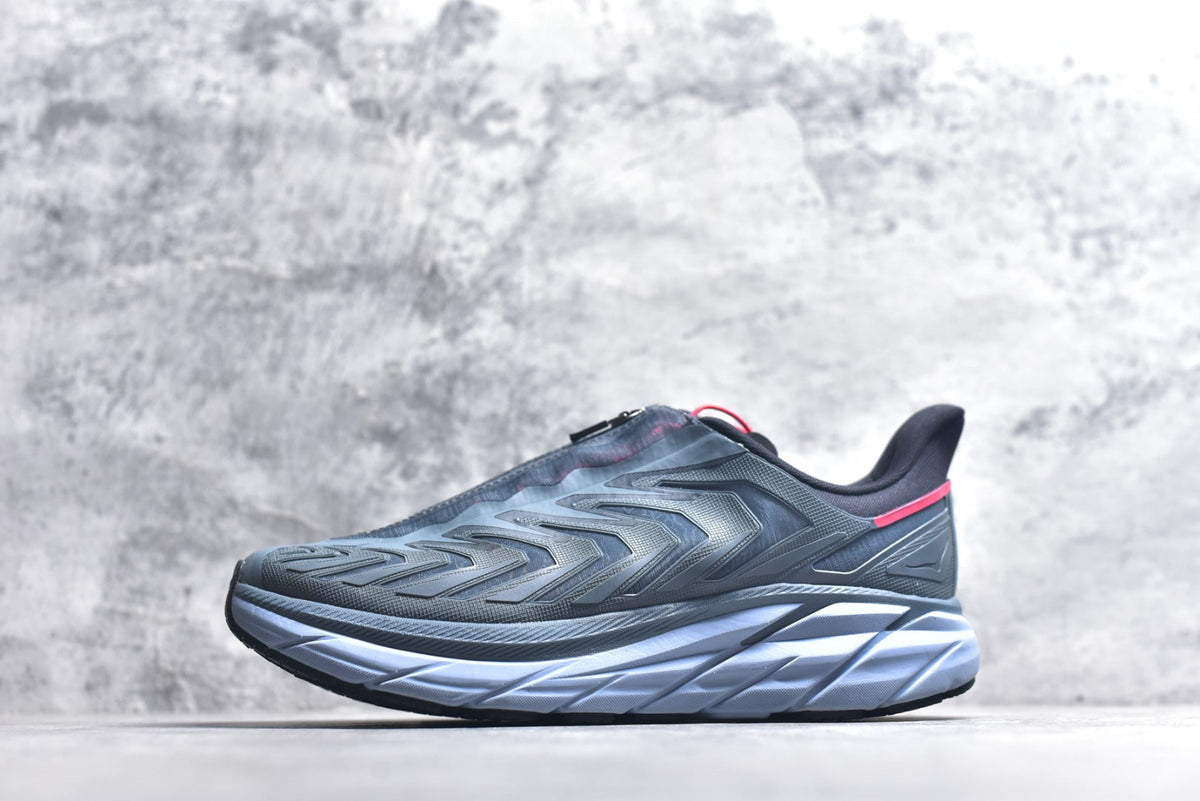HOKA Clifton Women's Men's Shoes | Slate Gray & Light Blue Mesh Running Sneakers