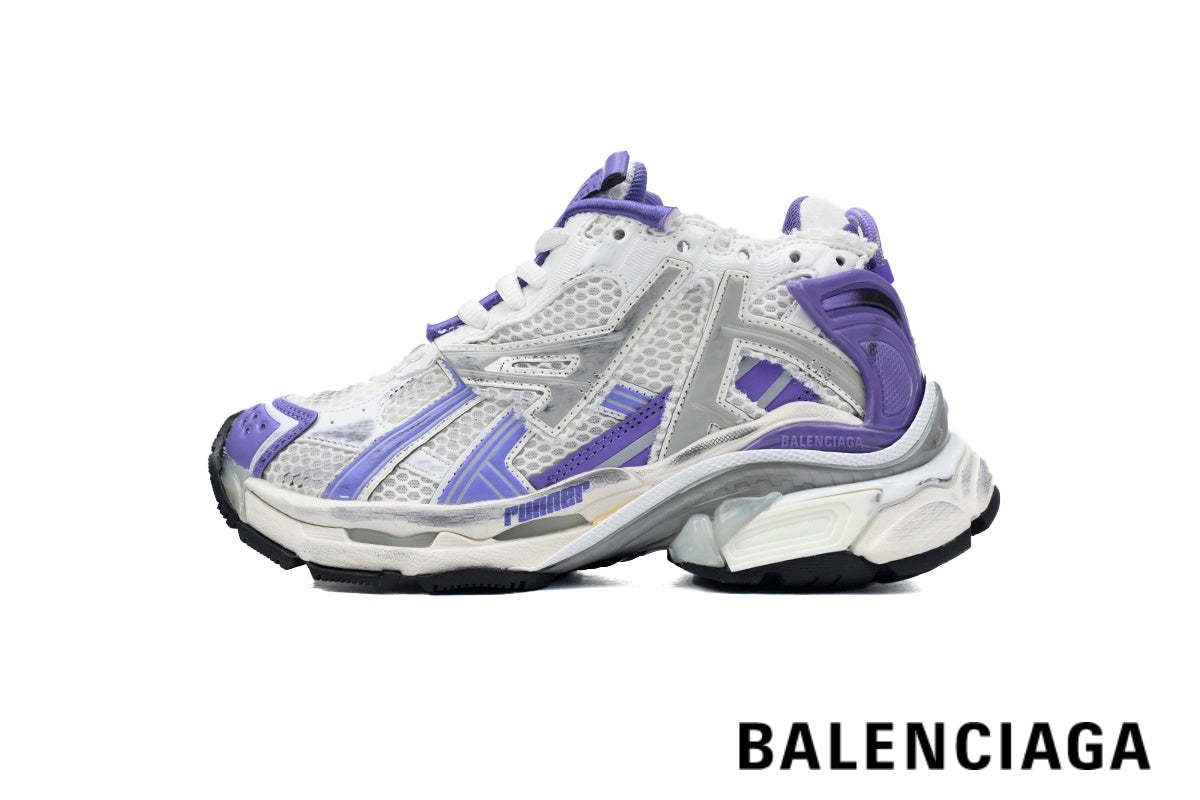 Balenciaga Runner men's shoes  women sneakers – White & Purple