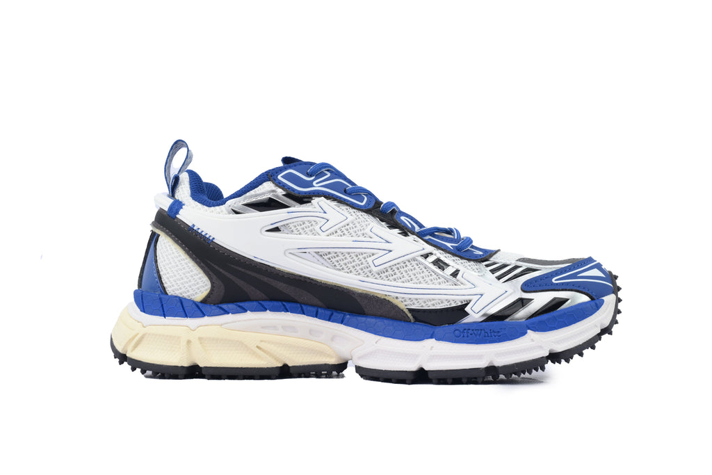 Off-White Be Right Back Women's Men's Shoes | White & Blue Cream Sole Mesh Retro Sneakers
