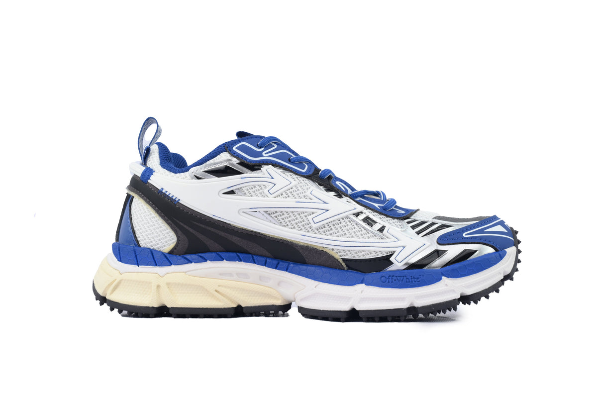 Off-White Be Right Back Women's Men's Shoes | White & Blue Cream Sole Mesh Retro Sneakers