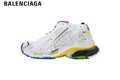 Balenciaga Runner Mid Sneaker — White Mesh & Multi-Color Synthetic Overlays