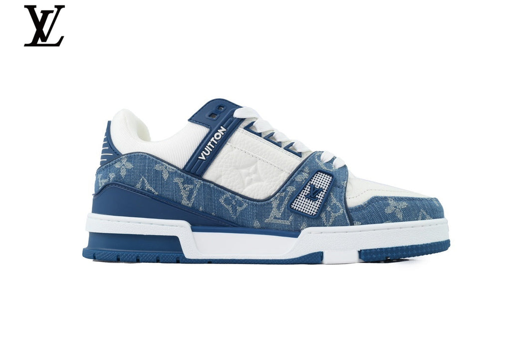 Louis Vuitton LV shoes for man  women Trainer Sneaker – Blue Denim