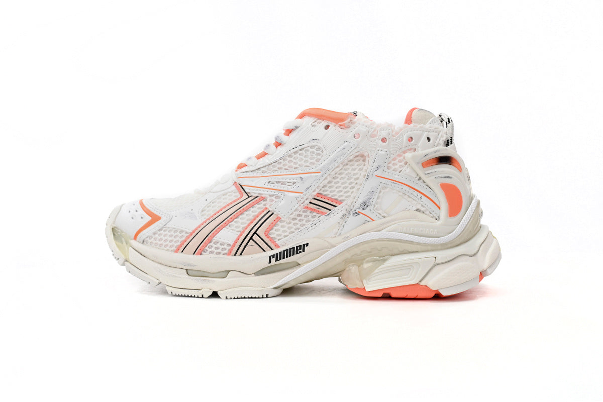 Balenciaga men's shoes Track Runner Sneaker – Distressed Low-Top balenciaga runners White-orange