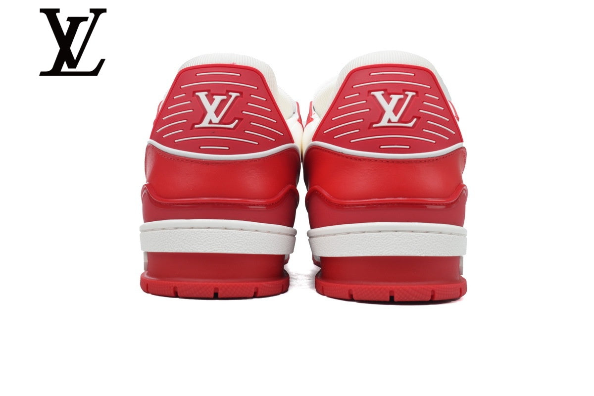 Louis Vuitton Trainer shoes for man  women Sneakers - White and Red