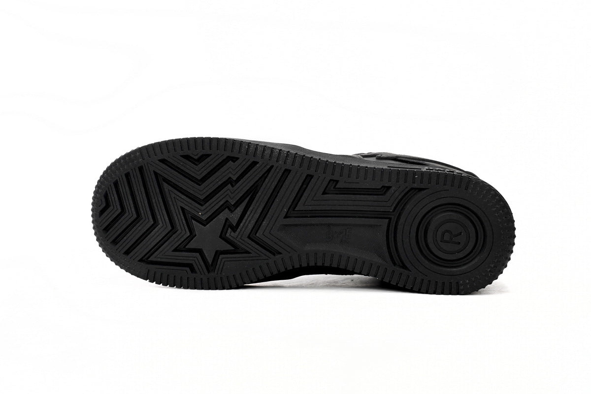 A BATHING APE BAPE STA All Black Sneakers | Women's & Men's Skate-Inspired Low-Top Shoes