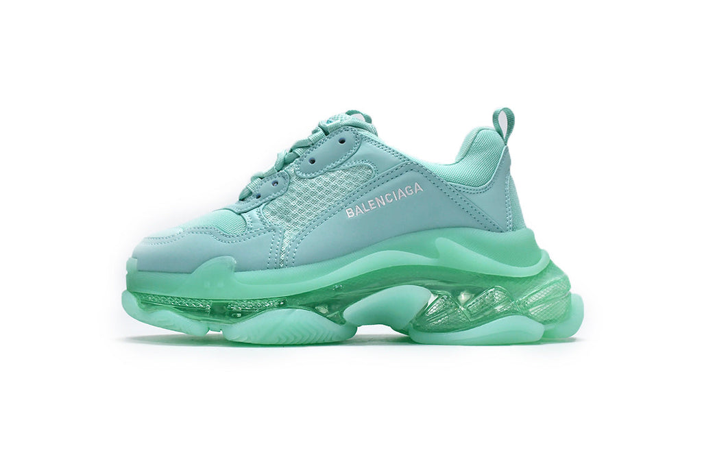 Balenciaga men's shoes Track Triple S Clear Sole Sneakers runners White-green