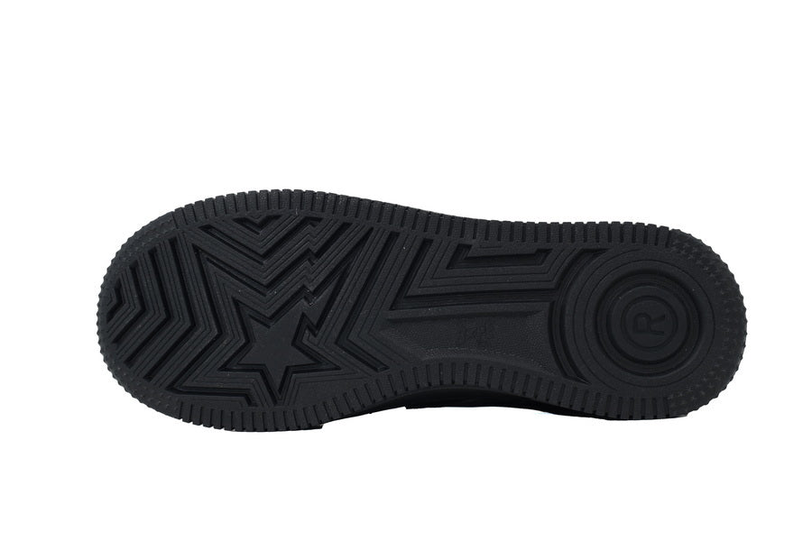 A BATHING APE BAPE STA All Black Shark & Camo Graphic Sneakers | Women's & Men's Skate-Inspired Shoes