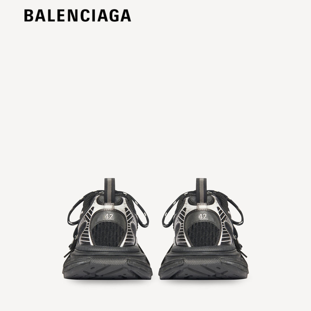 Balenciaga 3XL Extreme Laces men's shoes  women sneakers Black Silver