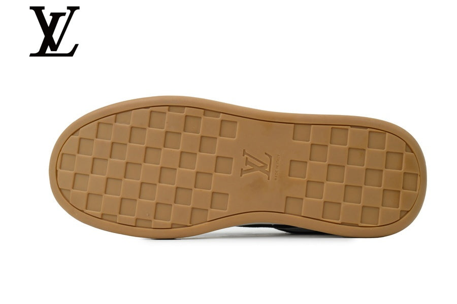 louis vuitton shoes for man  women Dark Brown Suede-Look Skate Sneakers | Sizes 35–46