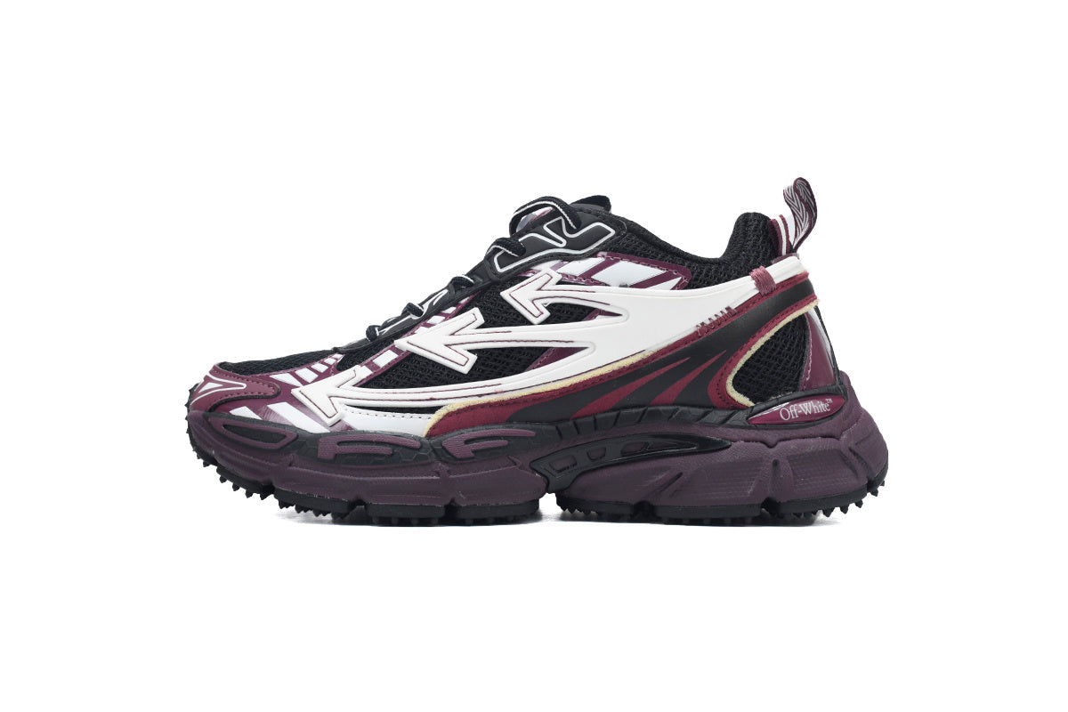 Off-White Be Right Back Women's Men's Shoes | Black & Burgundy Mesh Retro Sneakers