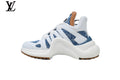 Louis Vuitton LV shoes for man  women Archlight Sneaker – White & Blue Denim