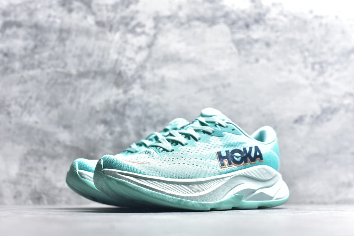 HOKA Rincon 4 Women's Men's Shoes | Aqua Green & White Mesh Running Sneakers