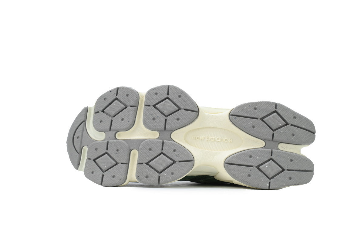 New Balance 9060 Women's & Men's Green Cream Grey Chunky Retro Sneakers