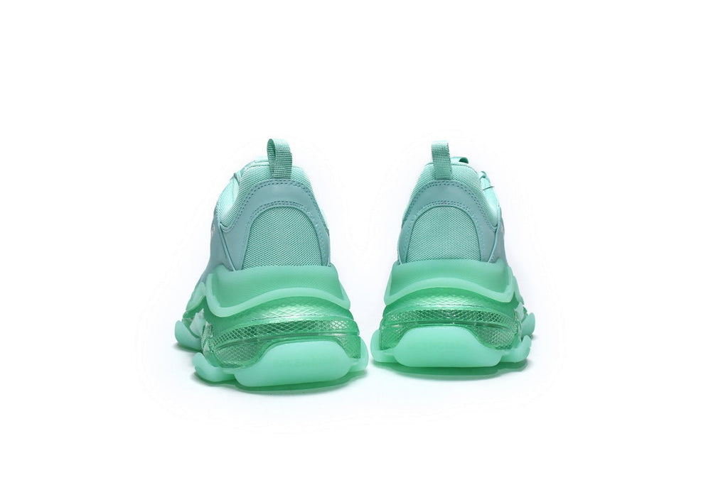 Balenciaga men's shoes Track Triple S Clear Sole Sneakers runners White-green