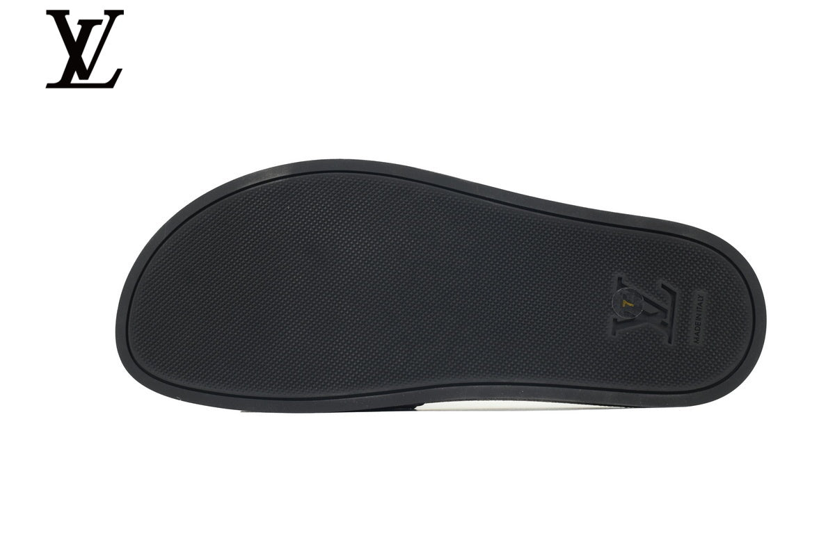 Louis Vuitton shoes for man  women Monogram Slide Sandal – Brown Canvas & Black Rubber Sole