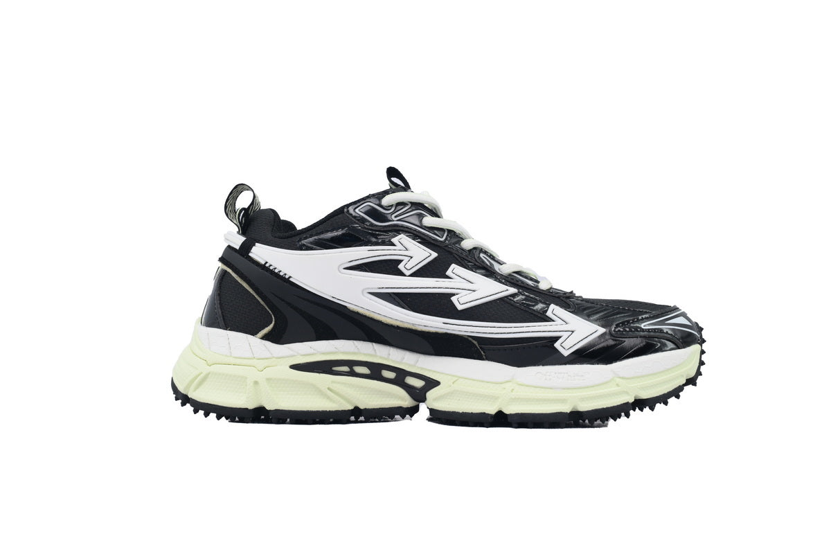 Off-White Be Right Back Women's Men's Shoes | Black & White Cream Sole Retro Sneakers