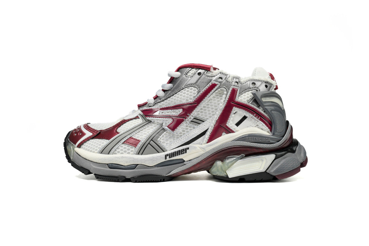 Balenciaga men's shoes Track Runner Sneaker – Distressed Low-Top balenciaga runners  White and red