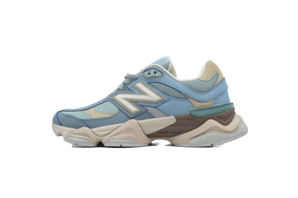 New Balance 9060 Women's & Men's Light Blue Beige Chunky Retro Sneakers
