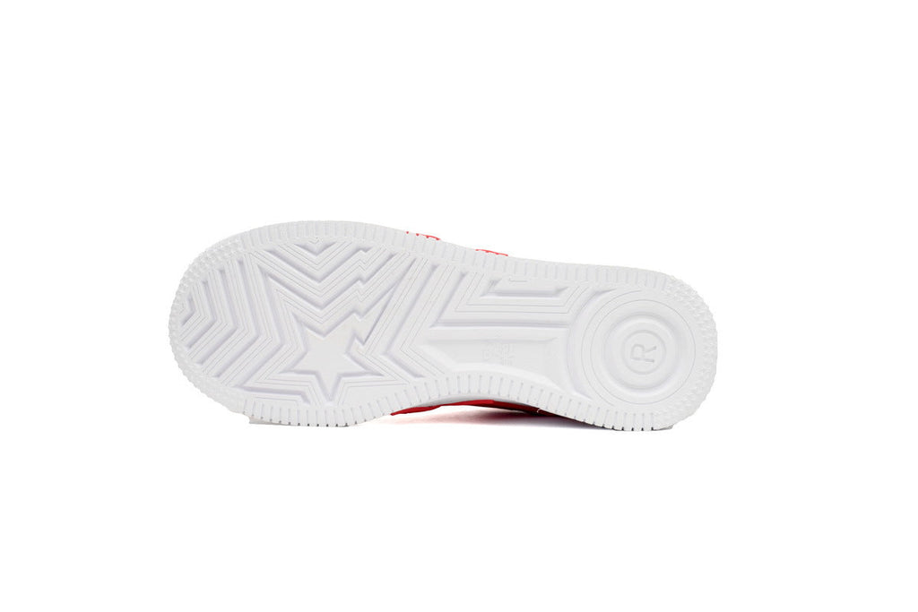 A BATHING APE BAPE STA Red & White Oversized-Star Sneakers | Women's & Men's Skate-Inspired Shoes