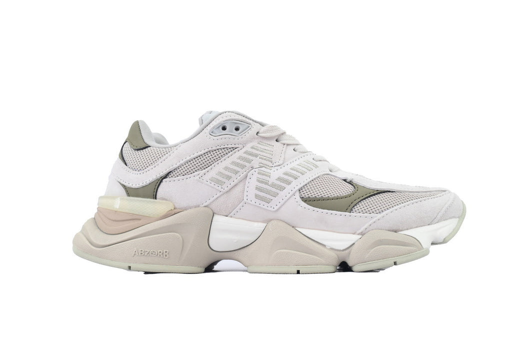 New Balance 9060 Women's & Men's White Olive Beige Chunky Retro Sneakers
