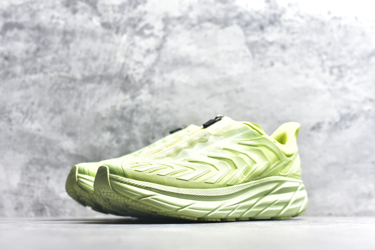 HOKA Clifton Women's Men's Shoes | Lime Green Mesh Running Sneakers