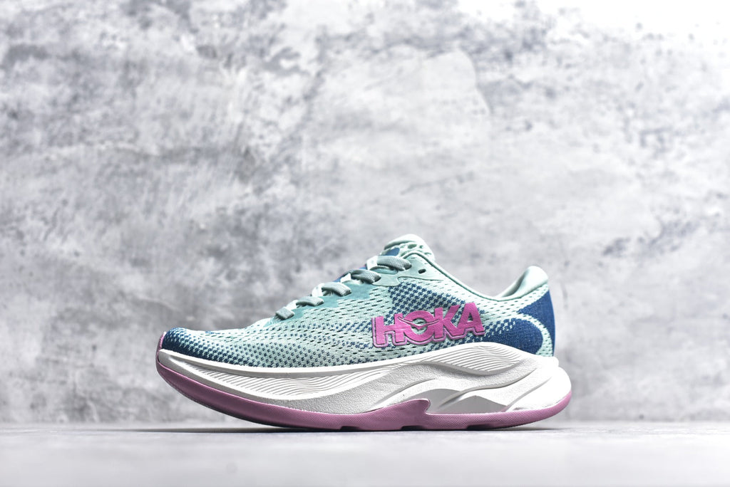 HOKA Rincon 4 Women's Men's Shoes | Mint Green, Navy & Pink Mesh Running Sneakers