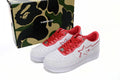 A BATHING APE BAPE STA White & Red Sneakers | Women's & Men's Skate-Inspired Shoes