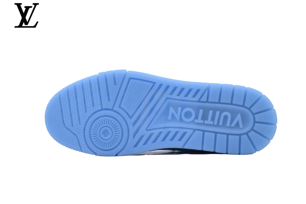 Louis Vuitton LV shoes for man  women Trainer Sneaker – Light Blue Monogram