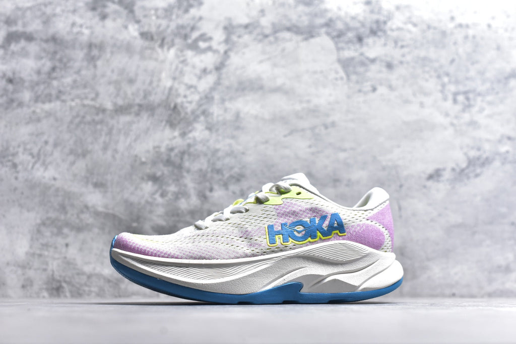 HOKA Rincon 4 Women's Men's Shoes | White, Lavender & Blue Mesh Running Sneakers