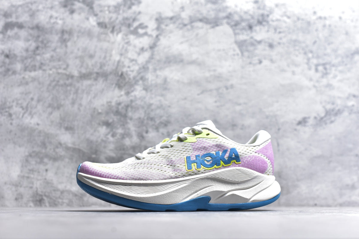 HOKA Rincon 4 Women's Men's Shoes | White, Lavender & Blue Mesh Running Sneakers