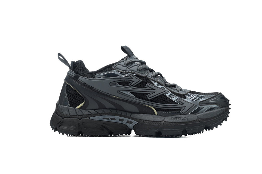 Off-White Be Right Back Women's Men's Shoes | Black & Charcoal Mesh Retro Sneakers