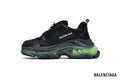 Balenciaga Triple S men's shoes  women sneakers – Black, Green & Clear Sole