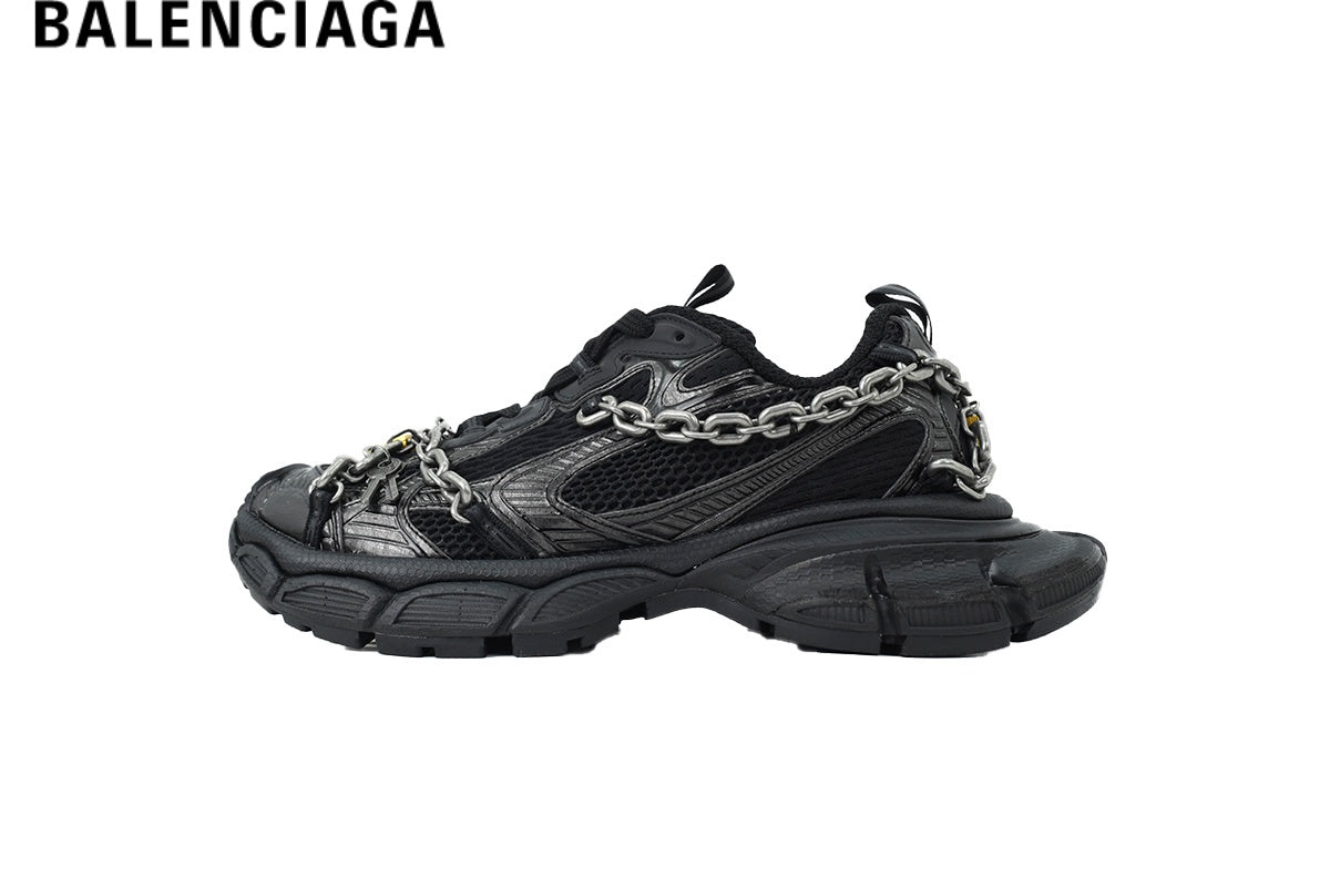 Balenciaga Track men's shoes  women sneakers - Black with Chain Detail