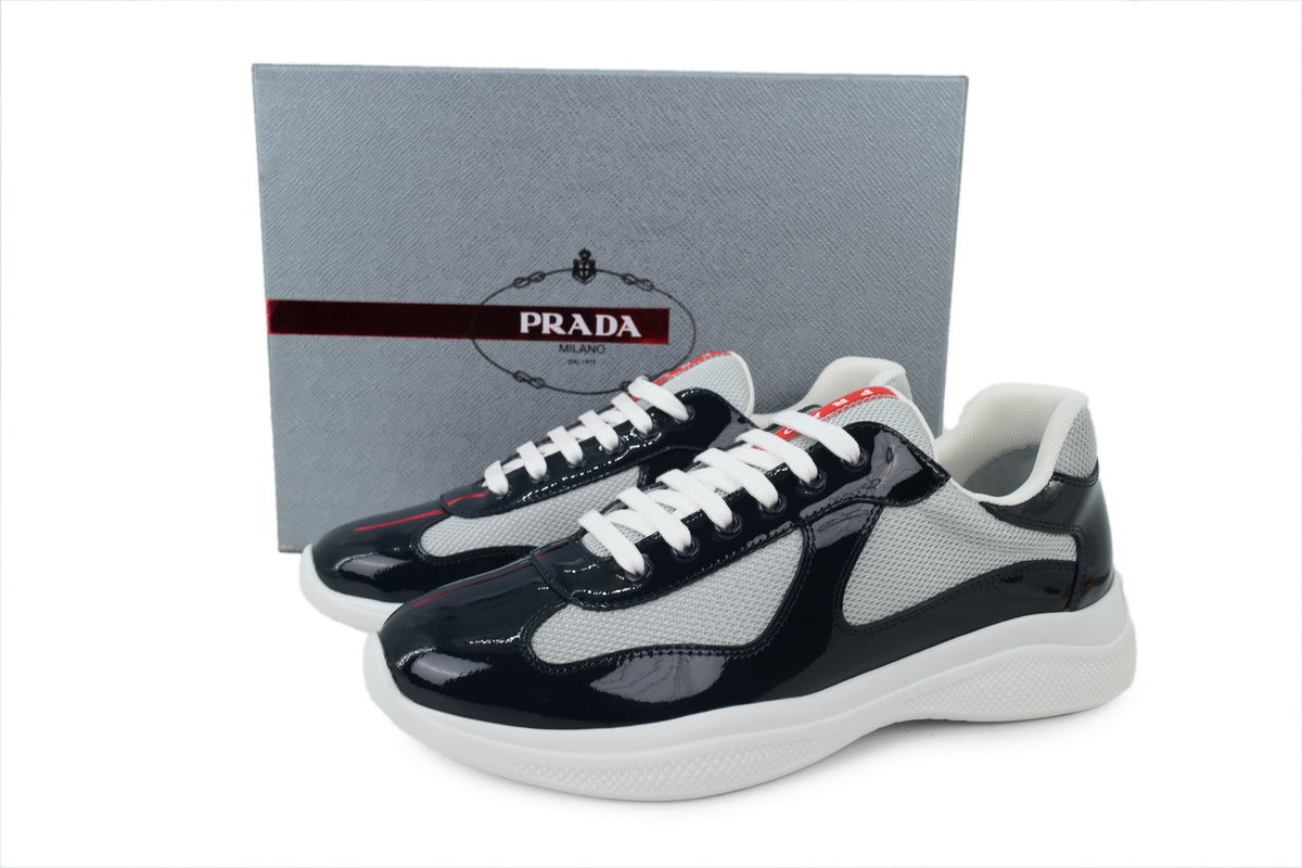 Prada America's Cup Sneakers slip ons womens  prada designer mens shoes Dark gray