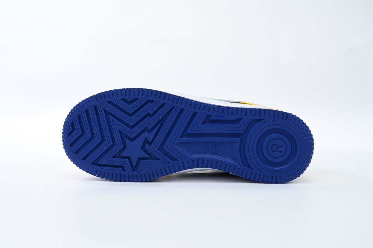 A BATHING APE BAPE STA Yellow, Blue & Green Sneakers | Women's & Men's Skate-Inspired Shoes