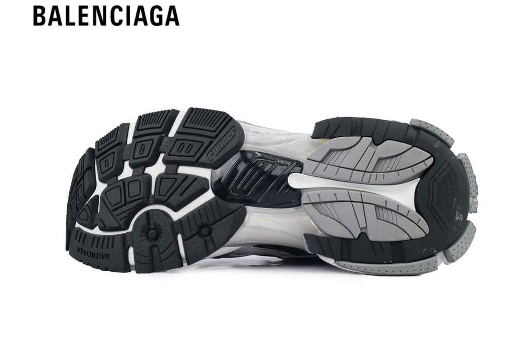 Balenciaga Runner Sneaker — White Mesh, Black & Grey Synthetic Overlays