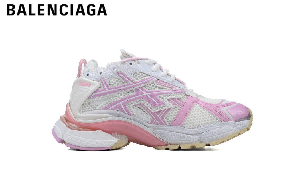 Balenciaga Runner men's shoes  women sneakers — White / Pink