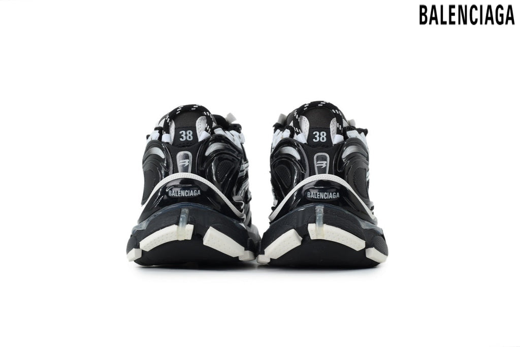 Balenciaga Runner men's shoes  women sneakers – Black & White